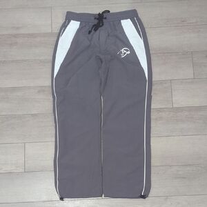 Charcoal Track Pants with White Stripes